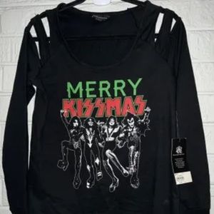 Rock & Republic Merry Kissmas Cutout Top